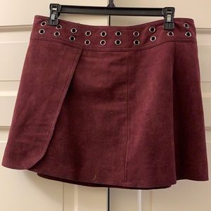 BCBG Faux Suede Mini Skirt